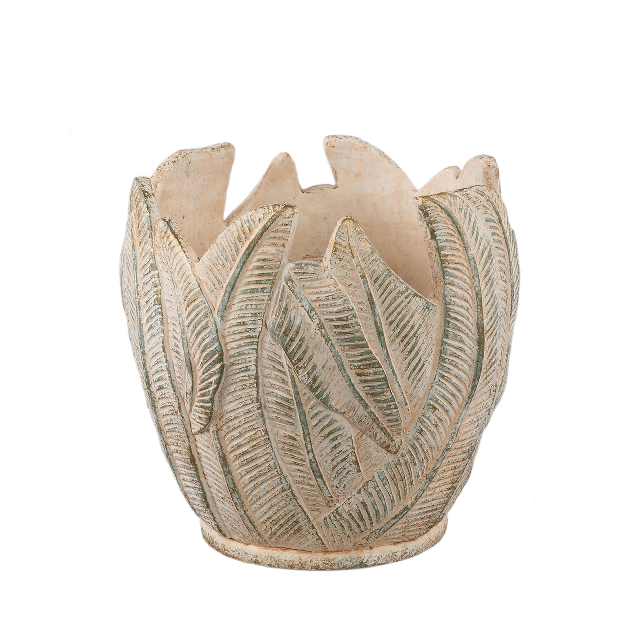 TOPF Noami Beige 30/30/30cm - Beige, Stein (30cm) - PTMD Collection