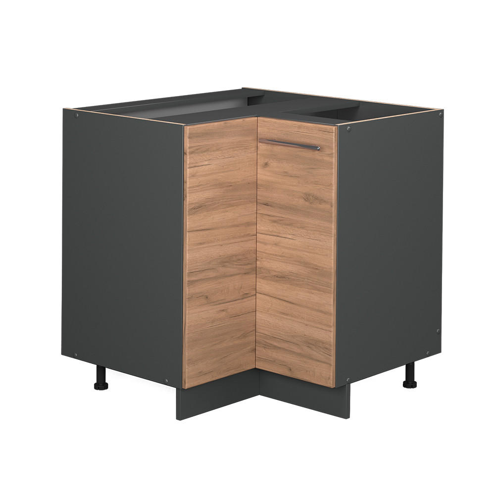 ECKUNTERSCHRANK Fame-Line Goldkraft Eiche 80.5 cm ohne AP - Anthrazit/Eiche Wotan, Holzwerkstoff (80.5/82/51.6cm) - Vicco