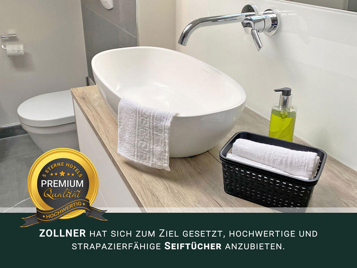 SEIFTÜCHER, 10er-Set, 30x30 cm, 70% Baumwolle, 30% Polyester, Weiß - Weiß, Textil (30/30cm) - Zollner