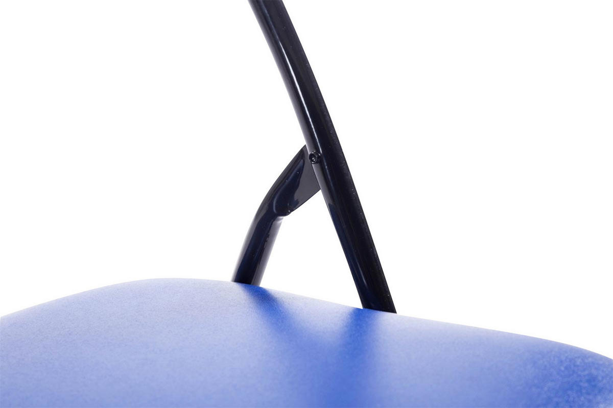 KLAPPSTUHL 2er Set Kunststoff blau/schwarz - Blau/Schwarz, Kunststoff/Textil (45/78/45cm) - CLP