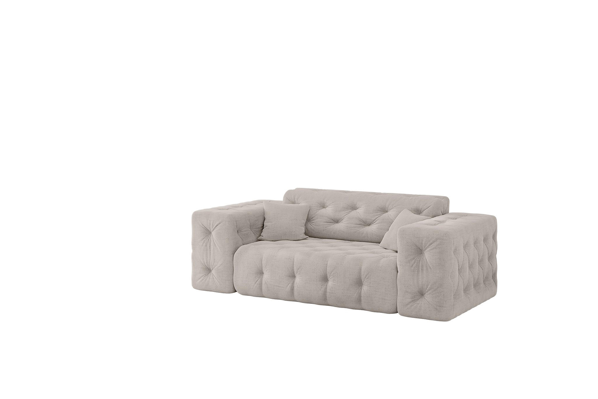 SOFA 2-sitzer Chantal In Moly - Creme, Holzwerkstoff/Textil (186/78/96cm) - Fun Möbel