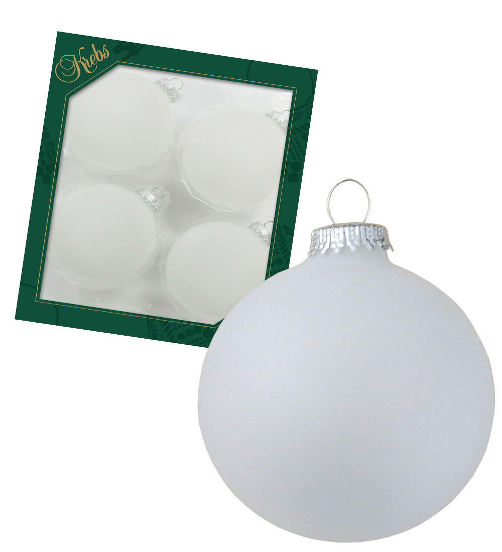 Krebs Glas Lauscha Christbaumkugeln Weiß 8x8x8 cm