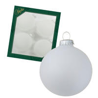 CHRISTBAUMKUGELN Uni-Design Evelina Weiß 8cm (Glas / 4 Stk.) - Weiß, Glas (8/8/8cm) - Krebs Glas Lauscha