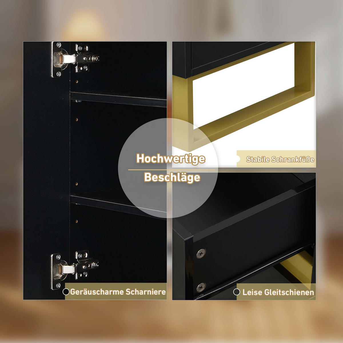 SCHUHSCHRANK Mehrstöckig Stauraum Organizer Schubladen Türen - Schwarz, Holzwerkstoff (35/85/120cm) - FLIEKS