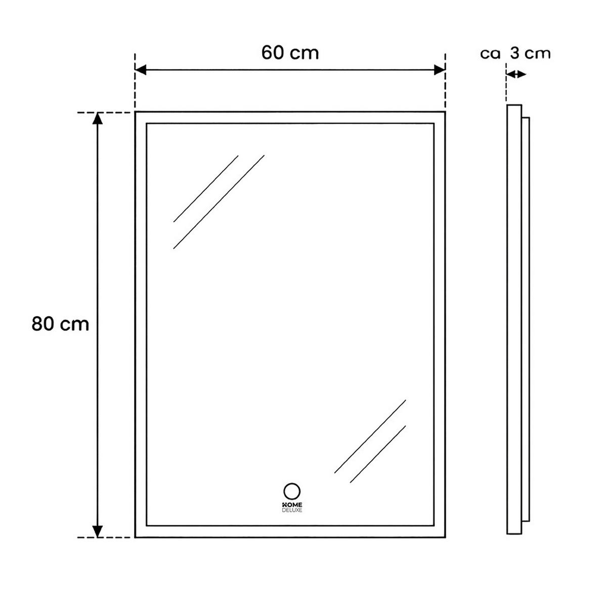 LED-SPIEGEL Rechteckig NOLA – 60 x 80 cm - Weiß, Glas (60/80/1cm) - Home Deluxe