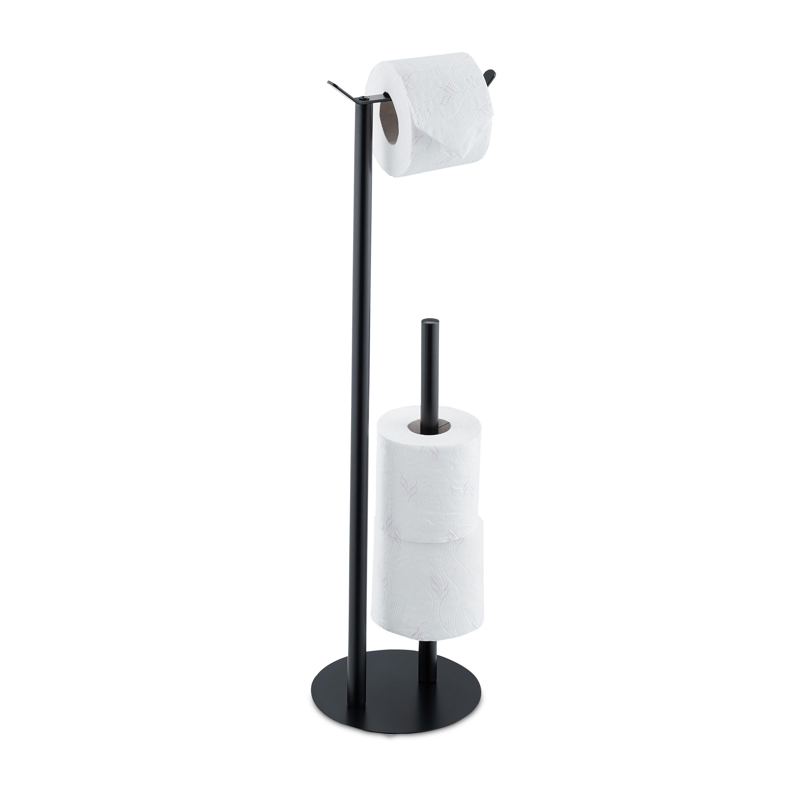 TOILETTENPAPIERHALTER - Schwarz, Metall (20/62/17.5cm) - Relaxdays