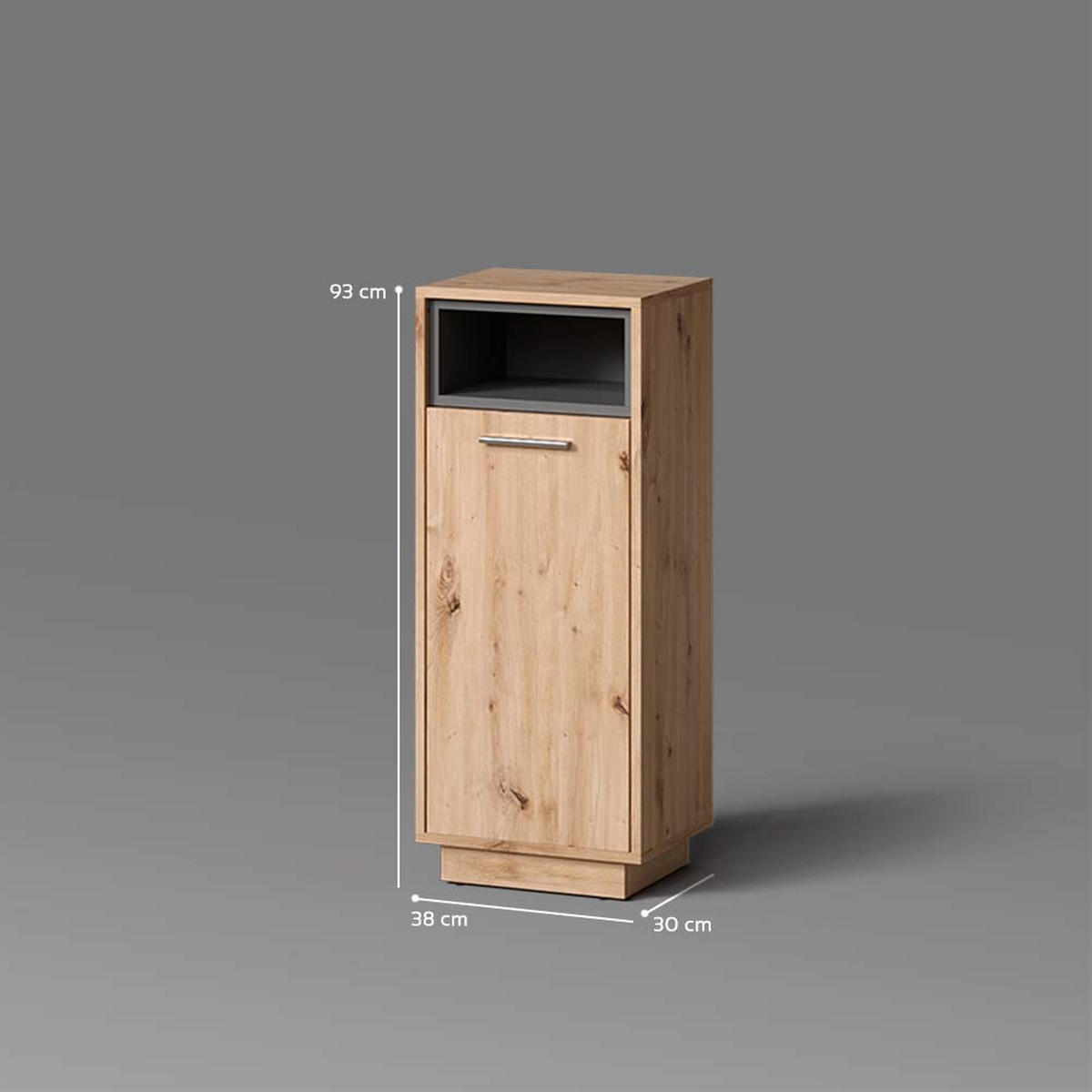 MIDISCHRANK Temo Artisan-Eiche 38 x 93 cm - Eiche Artisan, Holzwerkstoff (38/93/30cm) - Livinity®