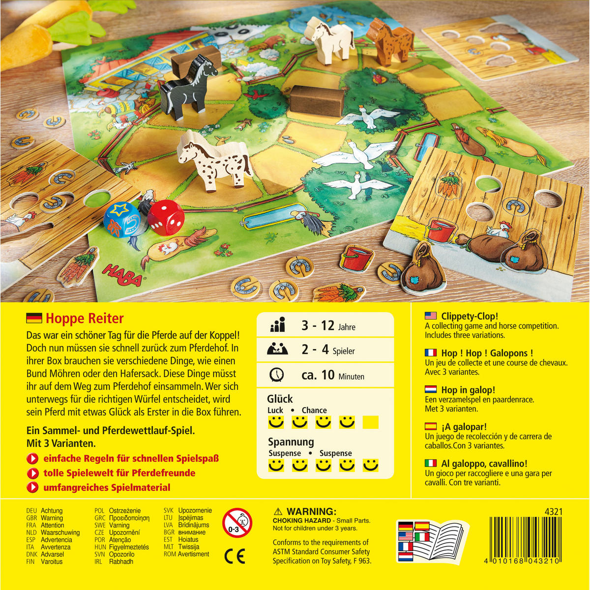 WÜRFELSPIEL Hoppe Reiter - Multicolor, Naturmaterialien (22.5/22.4cm)