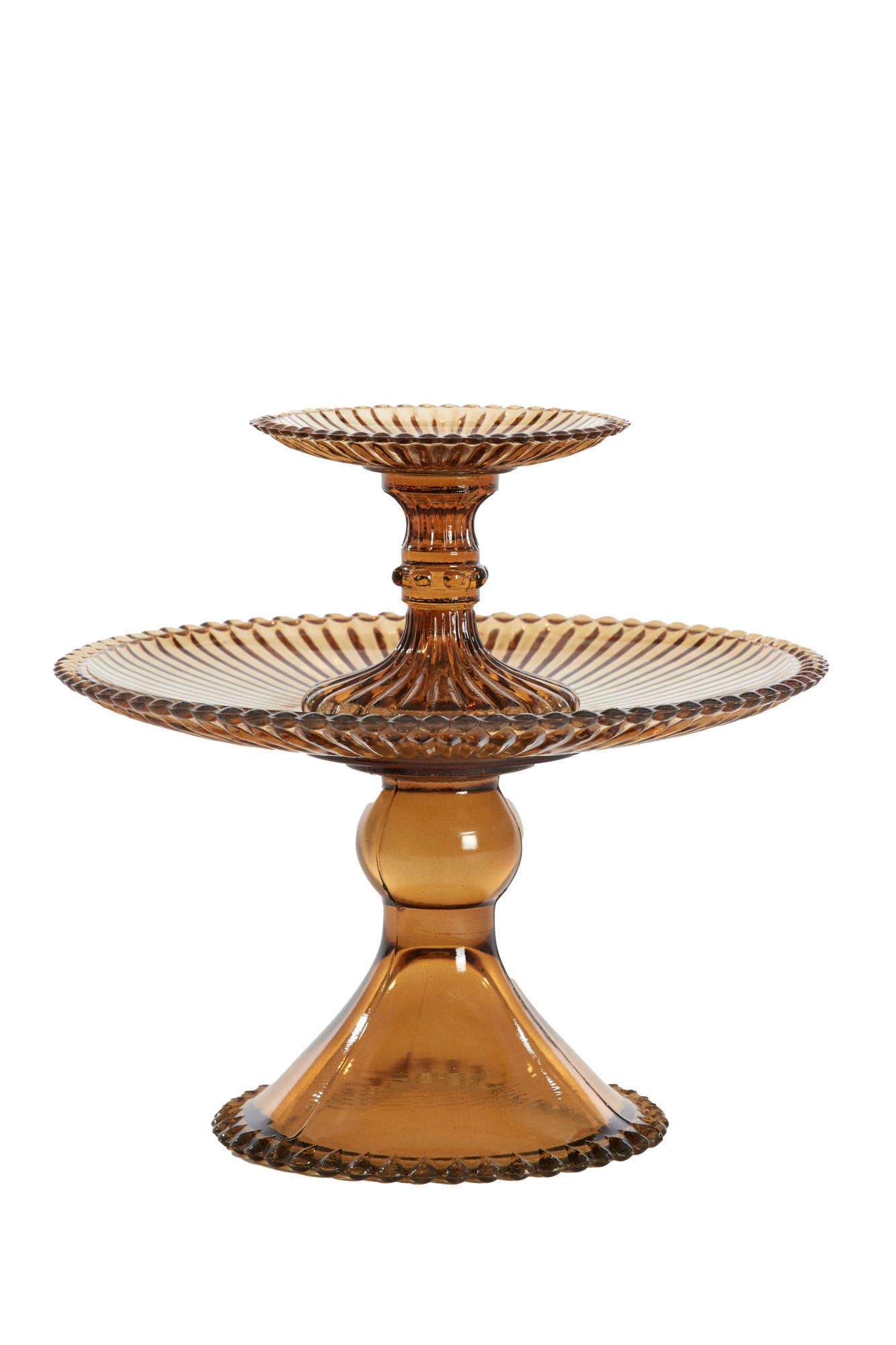 ETAGERE Buronda Brown Ø25/23 cm - Braun, Glas (25/23cm) - Light & Living