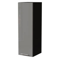 KÜCHENHÄNGESCHRANK W4/30 Essen Grau Hochglanz / Schwarz Matt 30 / 32,5 / 96cm - Schwarz/Grau, Holz/Holzwerkstoff (30/96/32.5cm) - Feldmann-Wohnen