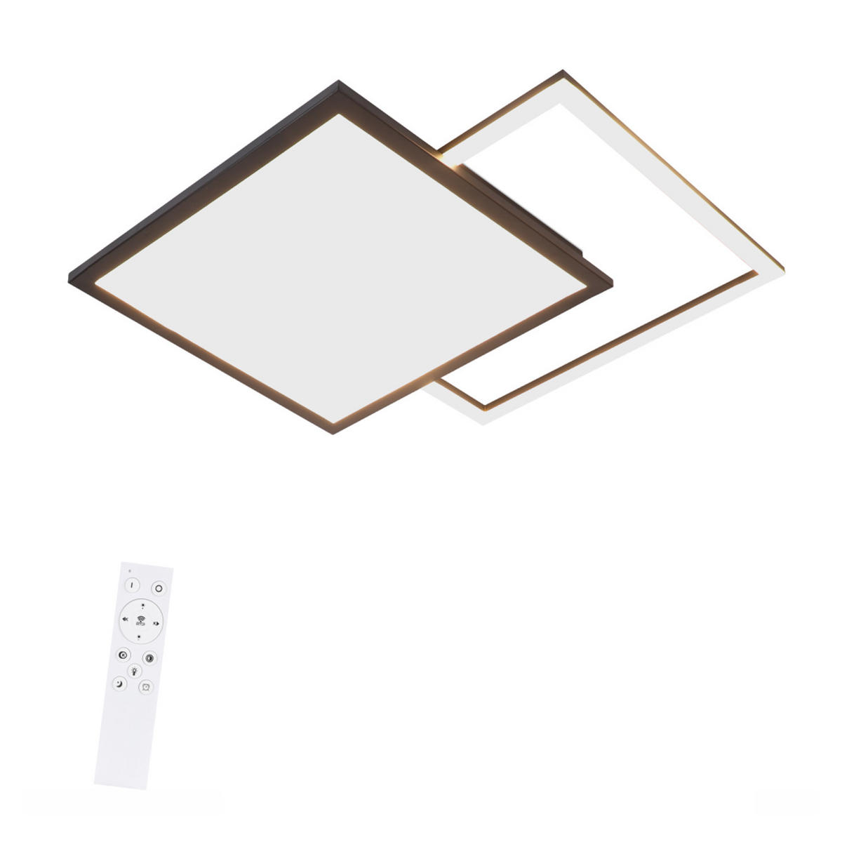 LED-DECKENLEUCHTE Carl 53/53/5 cm - Schwarz, Metall (53/53/5cm) - Nettlife