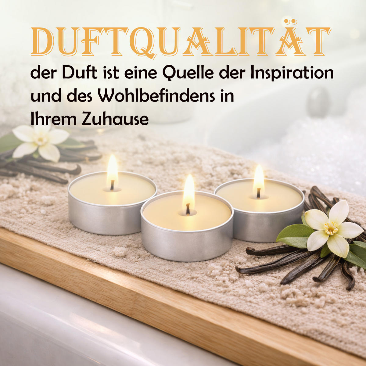TEELICHT mit Duft - Vanille - 54er Pack - Creme, Naturmaterialien (4/1.5/4cm) - HS Candle