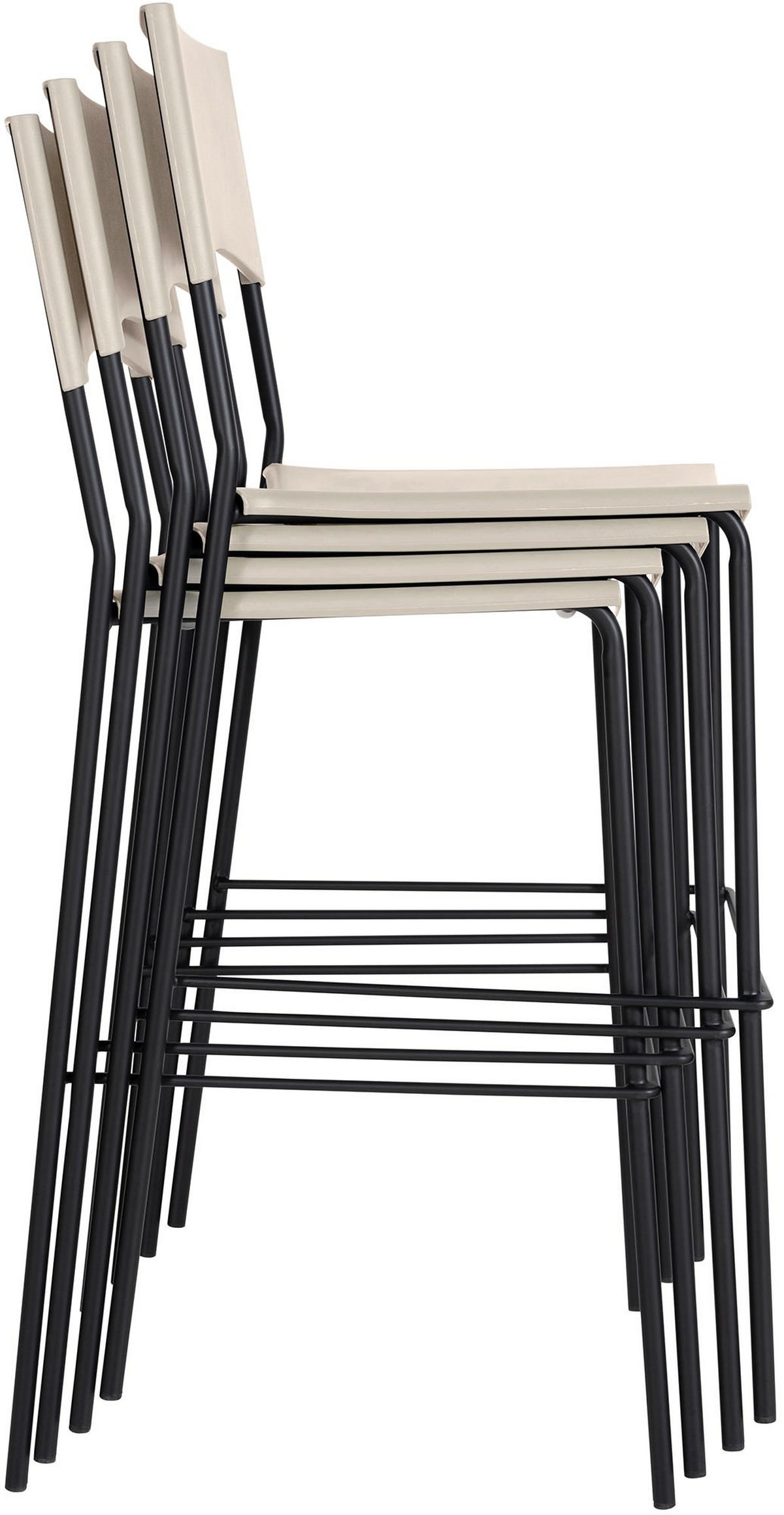 BARHOCKER Kunststoff creme - Creme/Schwarz, Kunststoff/Metall (43/114/41cm) - CLP