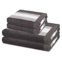 FROTTIERSET Harmony 4-teilig - Dunkelgrau, Textil (50/100cm) - Ross