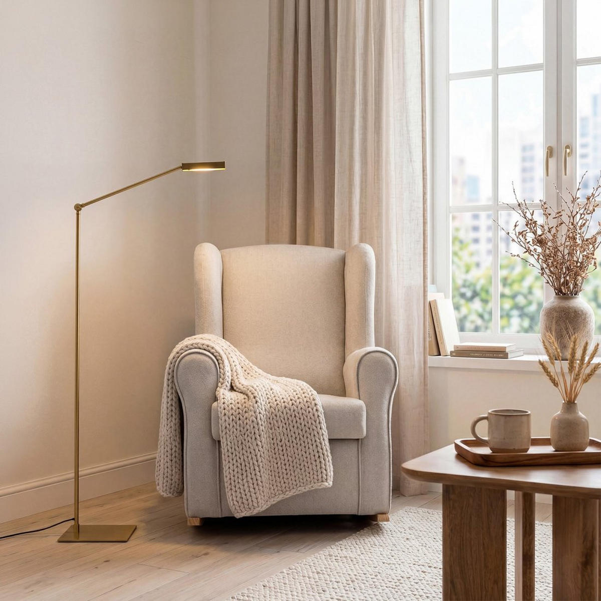 STILLSTUHL Lily Beige 76 cm x 98 cm - Beige, Textil (76/98/83cm) - Klast Home