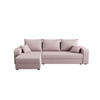 ECKSOFA HEWLET L BIS Cosmic 14 Links mit Schlaffunktion - Rosa, Textil (240/140cm) - Bedante
