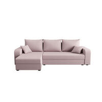 ECKSOFA HEWLET L BIS Cosmic 14 Links mit Schlaffunktion - Rosa, Textil (240/140cm) - Bedante