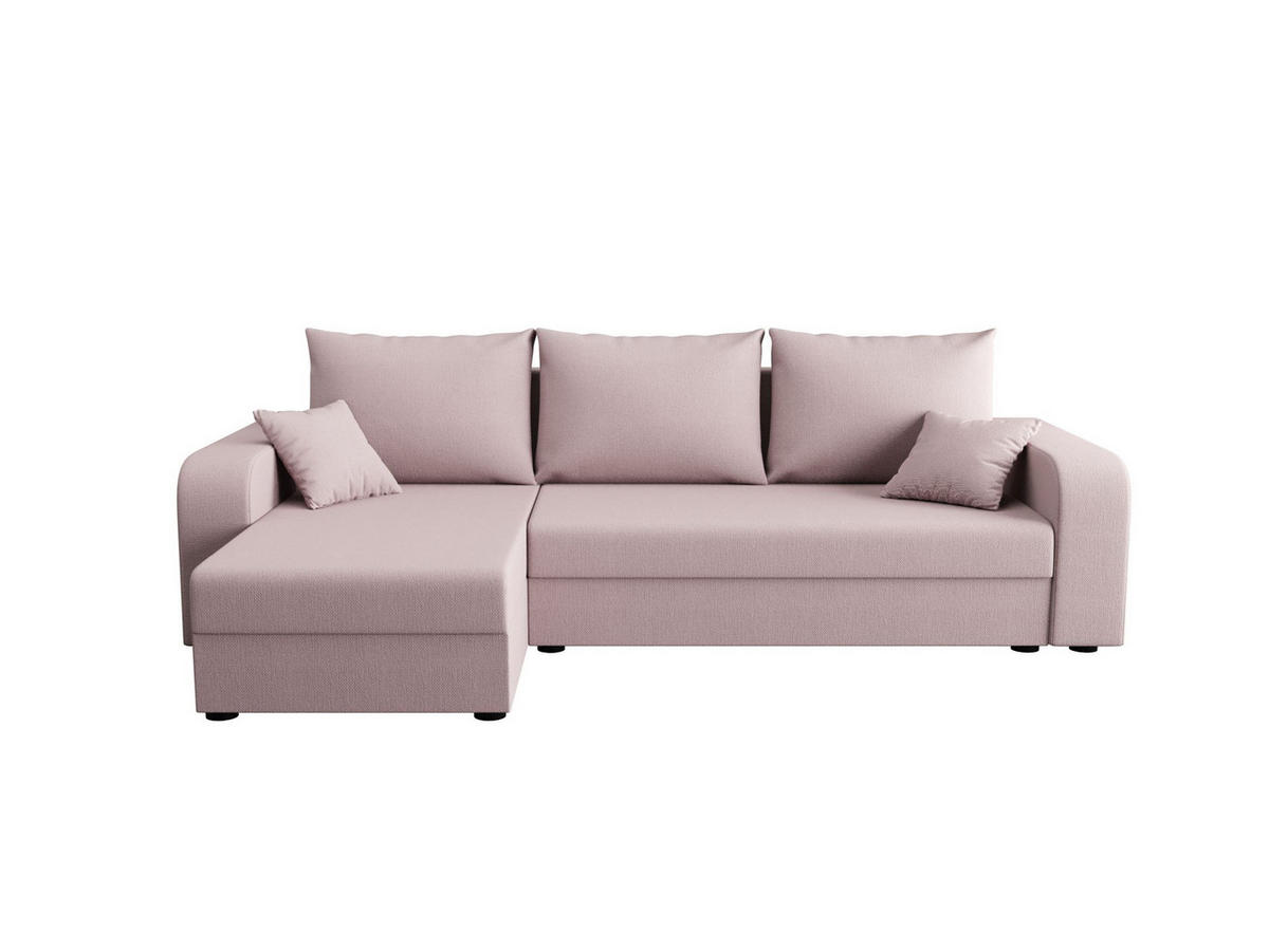 ECKSOFA HEWLET L BIS Cosmic 14 Links mit Schlaffunktion - Rosa, Textil (240/140cm) - Bedante