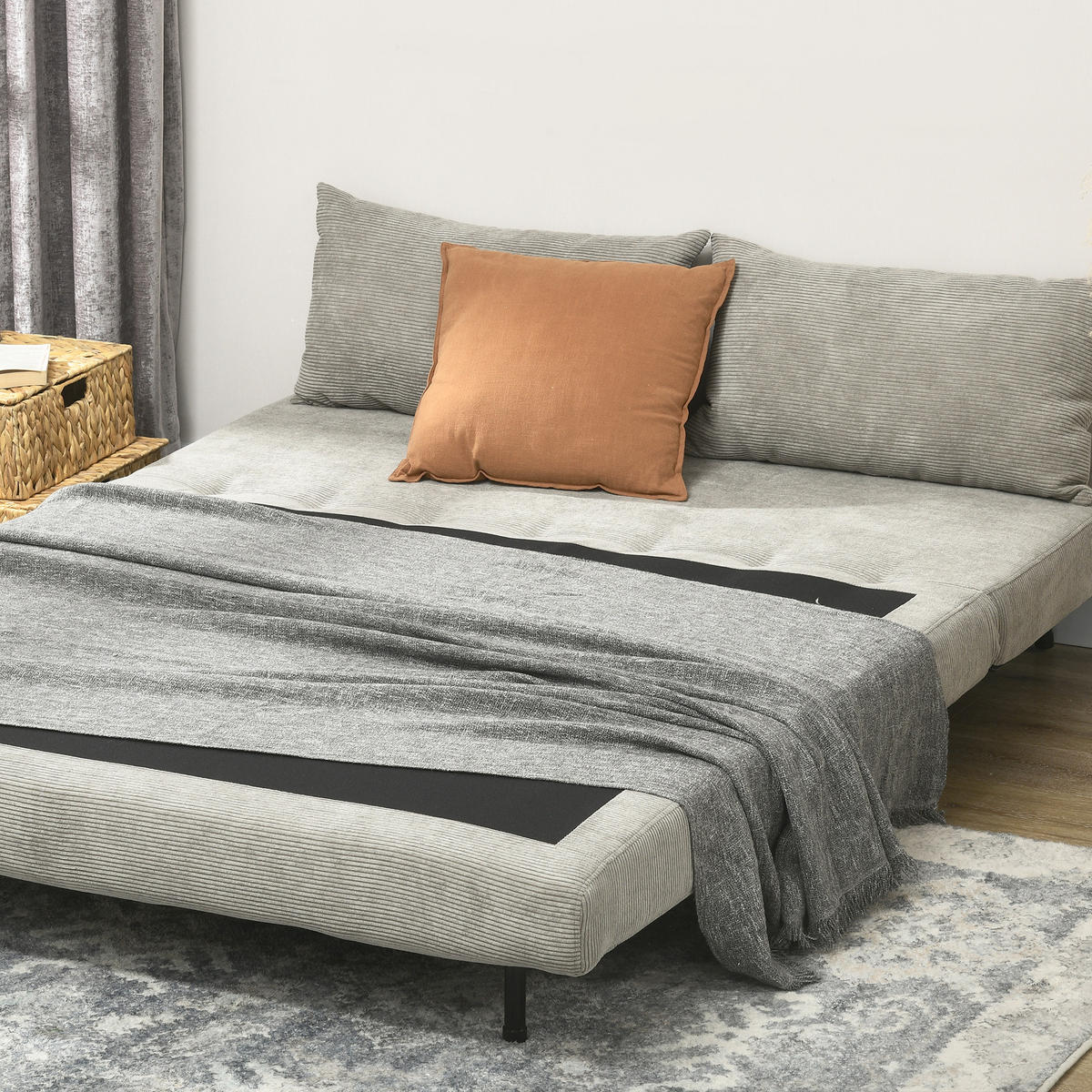 2-SITZER Schlafsofa Grau 141.0/90.0/81.0 cm - Grau, Textil (90/81/141cm)