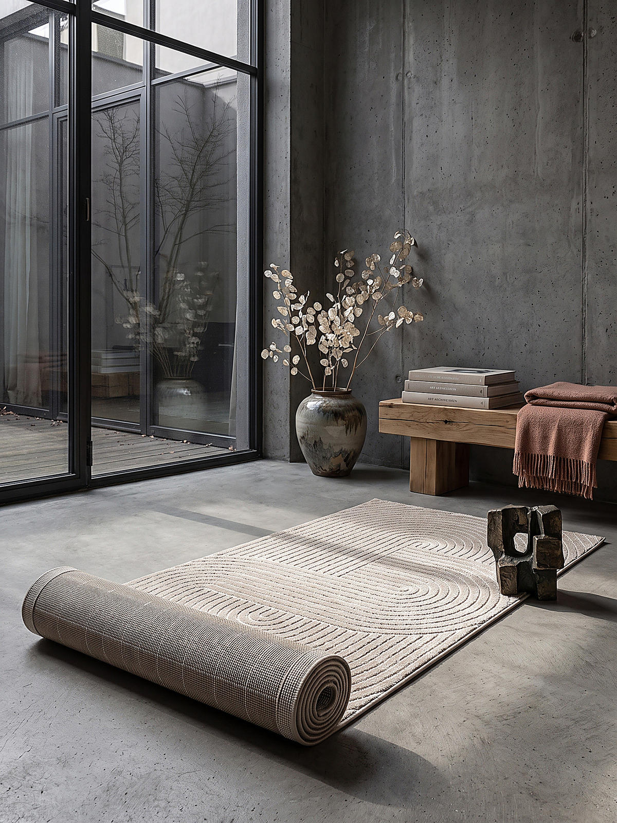TEPPICH Outdoor Geometrisch MEZEN Polypropylen Beige 80 x 250 cm - Beige, Textil (80/250cm) - KADIMA DESIGN