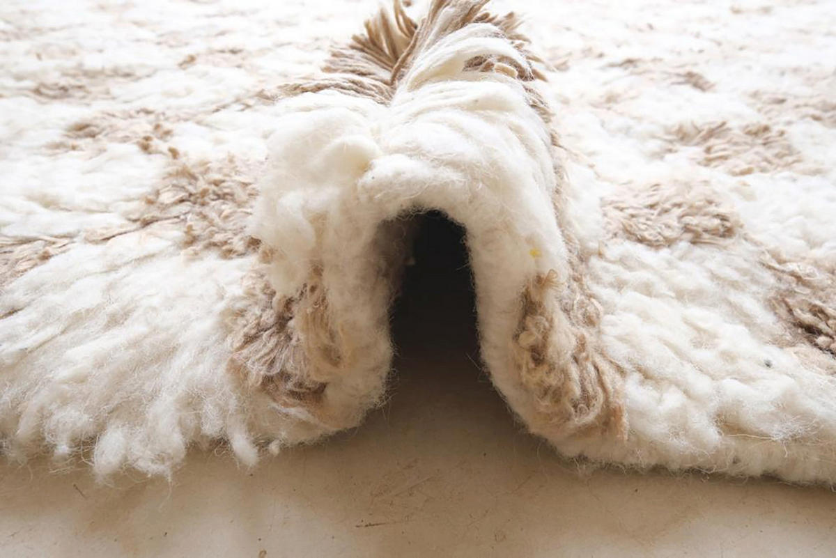 BERBERTEPPICH aus Marokko aus Wolle kariert 200x 300 cm - Beige, Naturmaterialien (200/300cm) - AFK Living