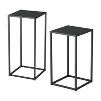 SÄULENTISCH-SET 2 TLG. Åseral - Schwarz, Metall (34/34/74cm) - [en.casa]