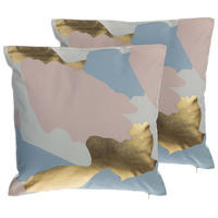 DEKOKISSEN 2er-Set Bunt 45/45 cm Ixia - Multicolor, Naturmaterialien/Textil (45/45cm) - Beliani