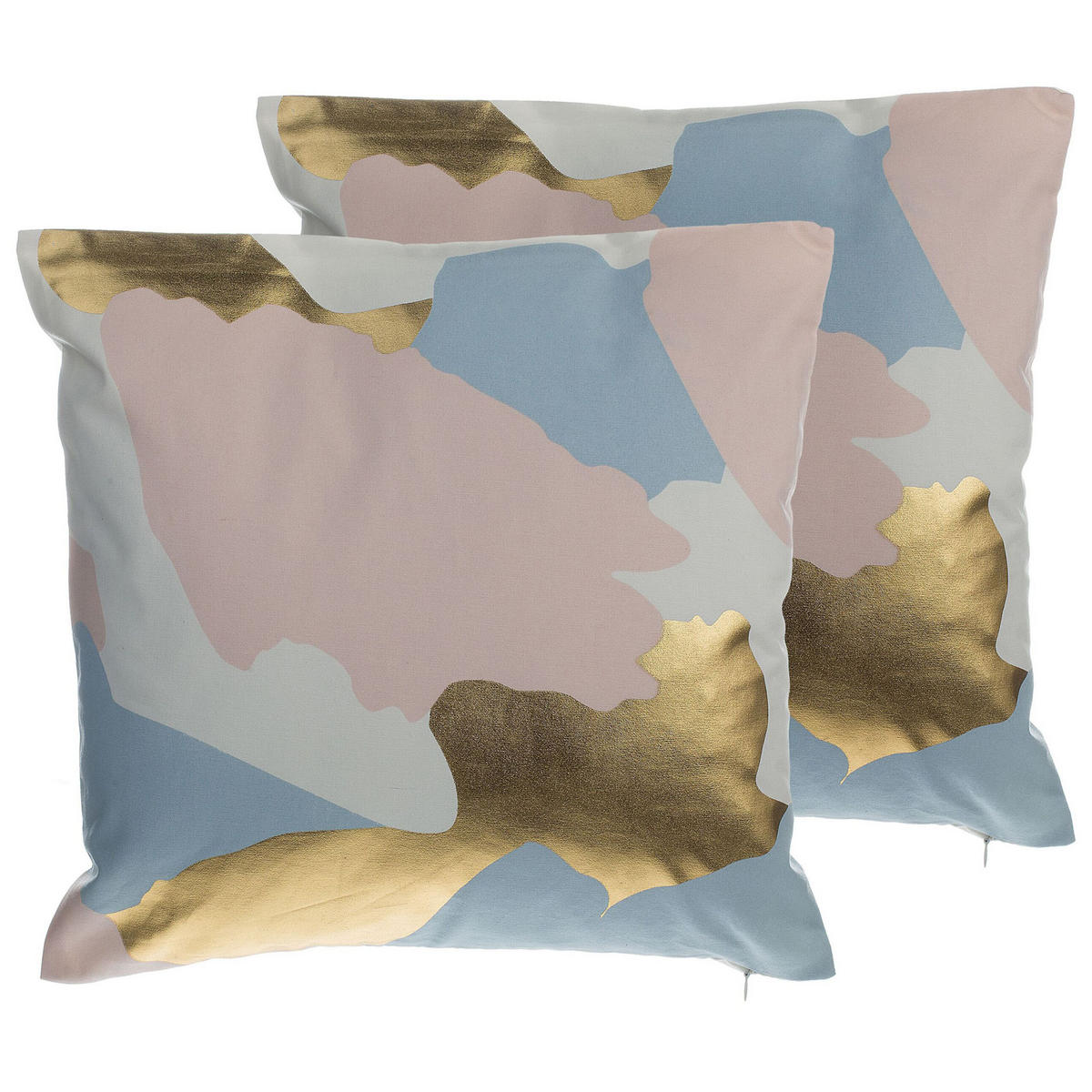 DEKOKISSEN 2er-Set Bunt 45/45 cm Ixia - Multicolor, Naturmaterialien/Textil (45/45cm) - Beliani