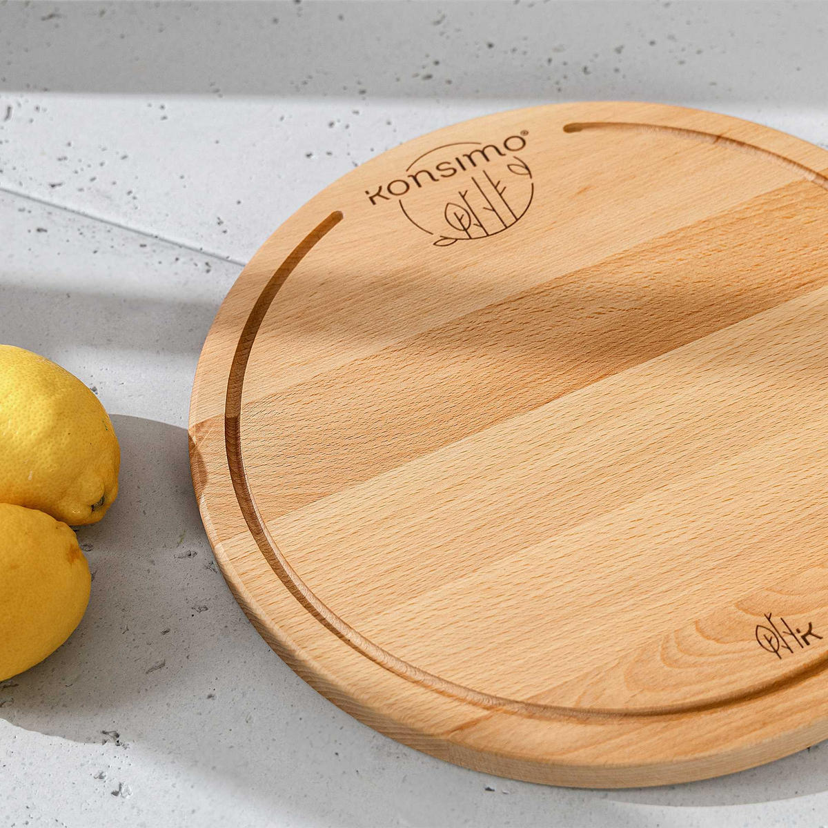 SCHNEIDEBRETT Holz Buche geölt LESTE - Buchefarben, Holz (25/25cm) - KONSIMO®