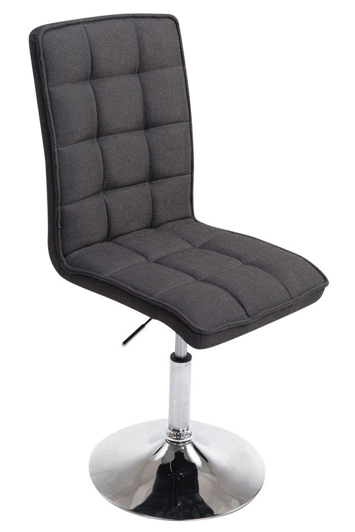 ESSZIMMERSTUHL Peko-Two Stoff, Gestell Metall in Chromoptik Dunkelgrau - Chromfarben/Dunkelgrau, Textil/Metall (43/104/56cm) - TPFLiving