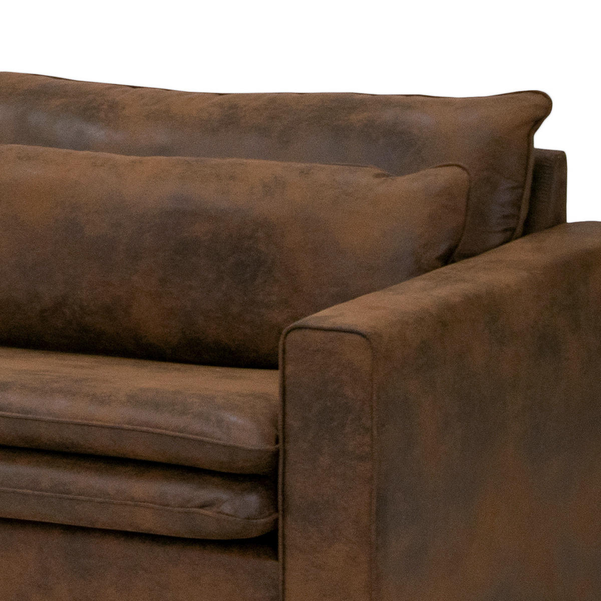 BIGSOFA - Dunkelbraun/Braun, Buchenholz/Textil (240/82/104cm) - home24