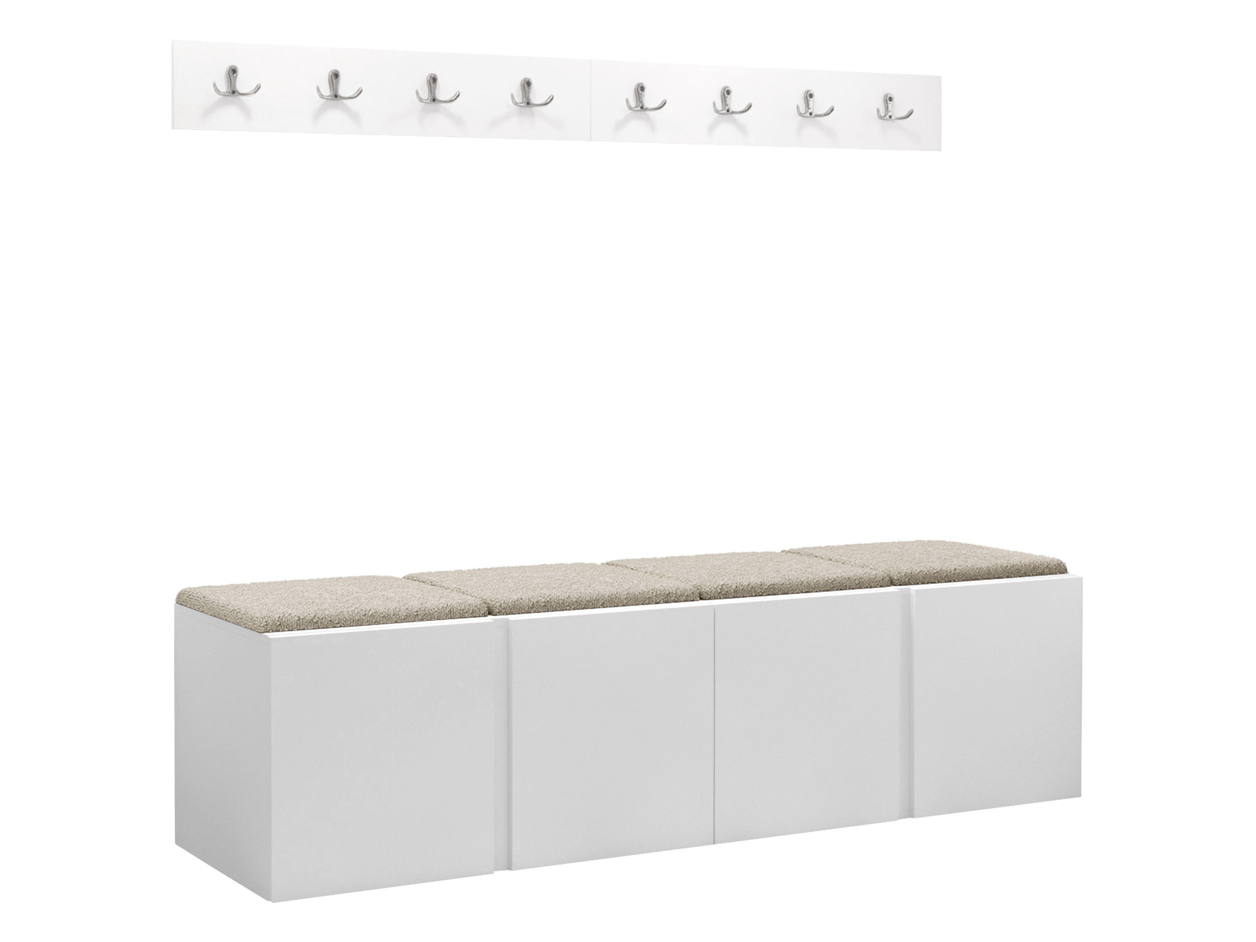 GARDEROBEN-SET Orion VII - Creme/Weiß, Holzwerkstoff/Kunststoff (168/42/46cm) - MIRJAN24