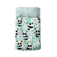 TAGESDECKE panda garden blue 100x130 cm (kinderbett) blau - Blau, Textil (100/130cm) - Happy Friday