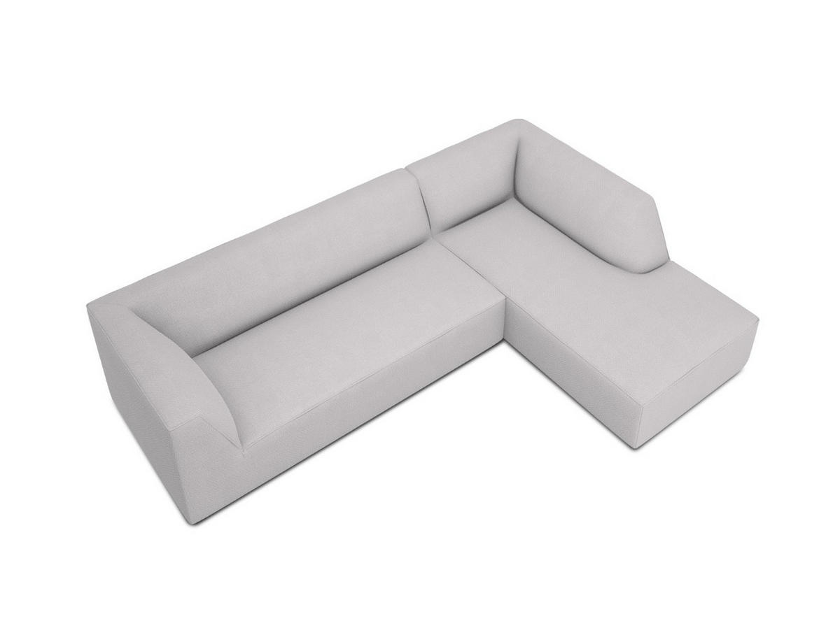 ECKSOFA rechts Ruby aus strukturiertem Stoff hellgrau 4 Sitzplätze - Hellgrau, Textil (180/273cm) - Micadoni