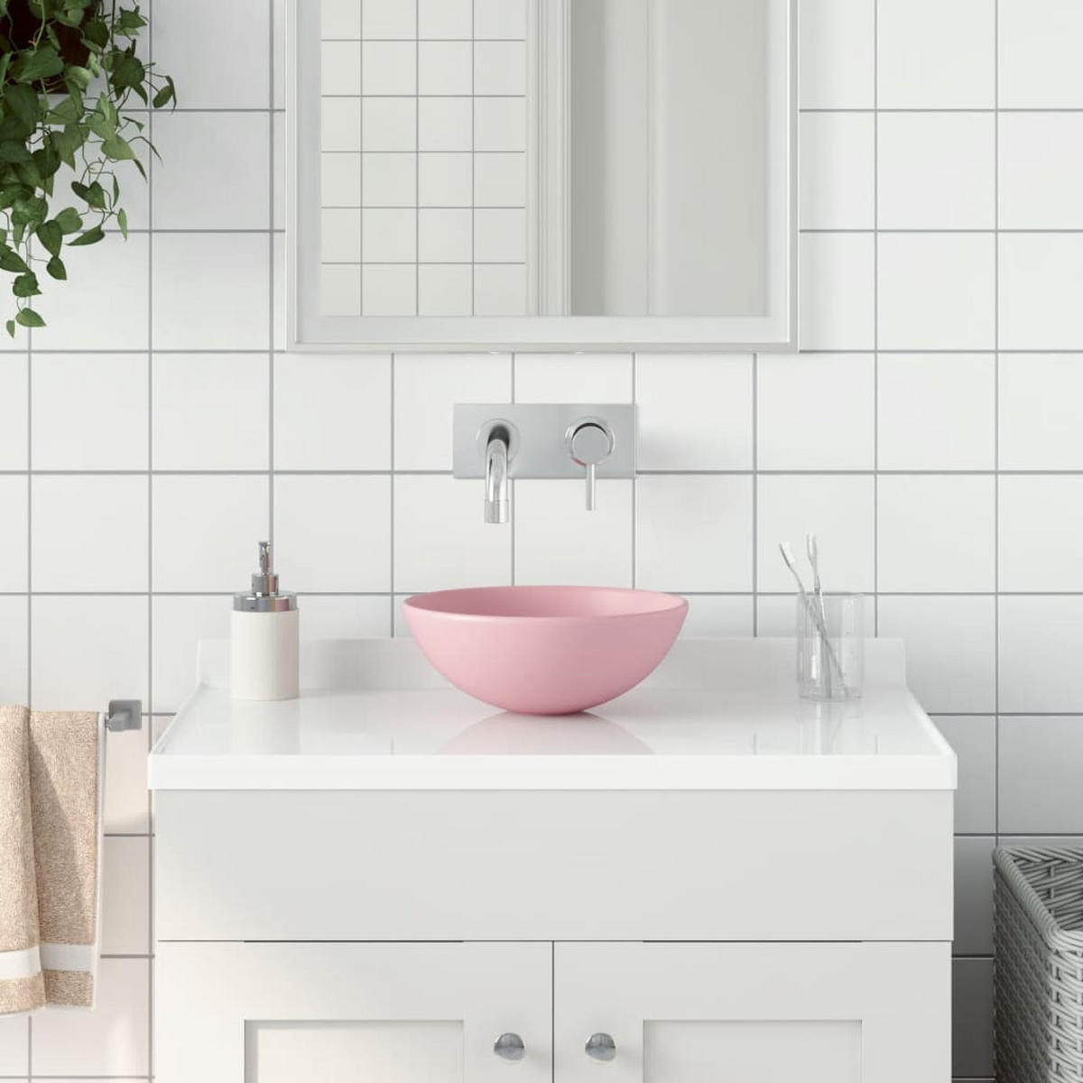 WASCHBECKEN Langlois 28/28/10 cm - Pink, Keramik (28/10/28cm) - Nettlife