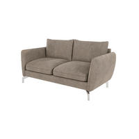 2-SITZER-SOFA Elou Dunkelbeige Microfaser - Chromfarben/Beige, Holz/Textil (172/87/92cm) - S-Style Möbel