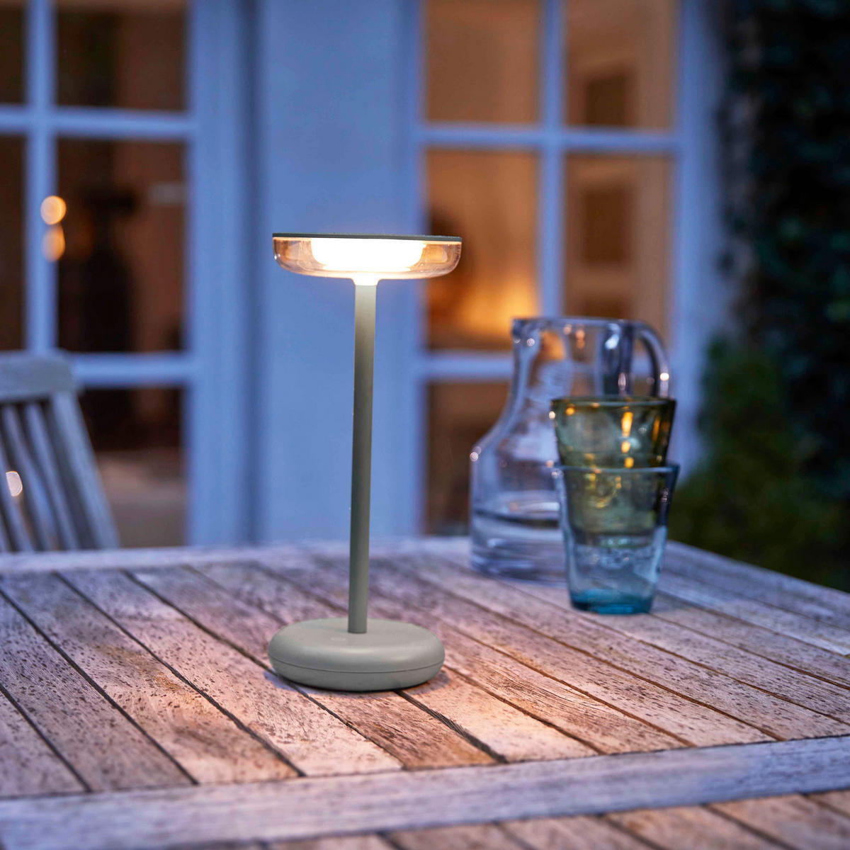 LED-TISCHLAMPE Grau Dimmbar Akku 1800mAh 180lm warmweiß Touch USB-C Nachttischleuchte Höhe 27,4 cm - Grau, Kunststoff (11/11/27.4cm) - Northpoint
