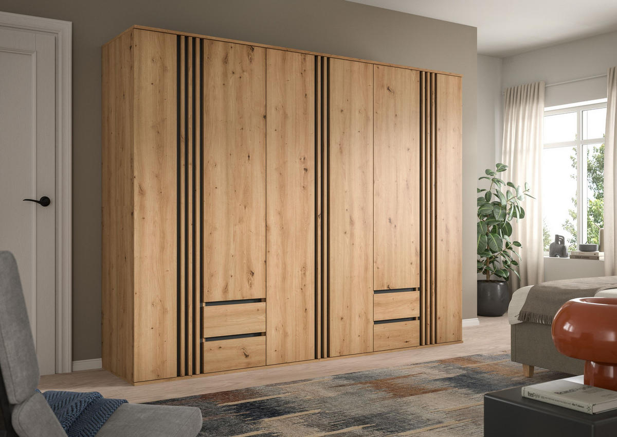 KLEIDERSCHRANKKOMBINATION TOFTA (B/H/T: ca. 240/190/56 cm) in Artisan Eiche Nachbildung/Artisan Eiche Nachbildung - Eiche Artisan, Holzwerkstoff (240/190/56cm)