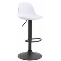 BARHOCKER Kunststoff weiß - Walnussfarben/Schwarz, Kunststoff/Metall (39/82/43cm) - CLP