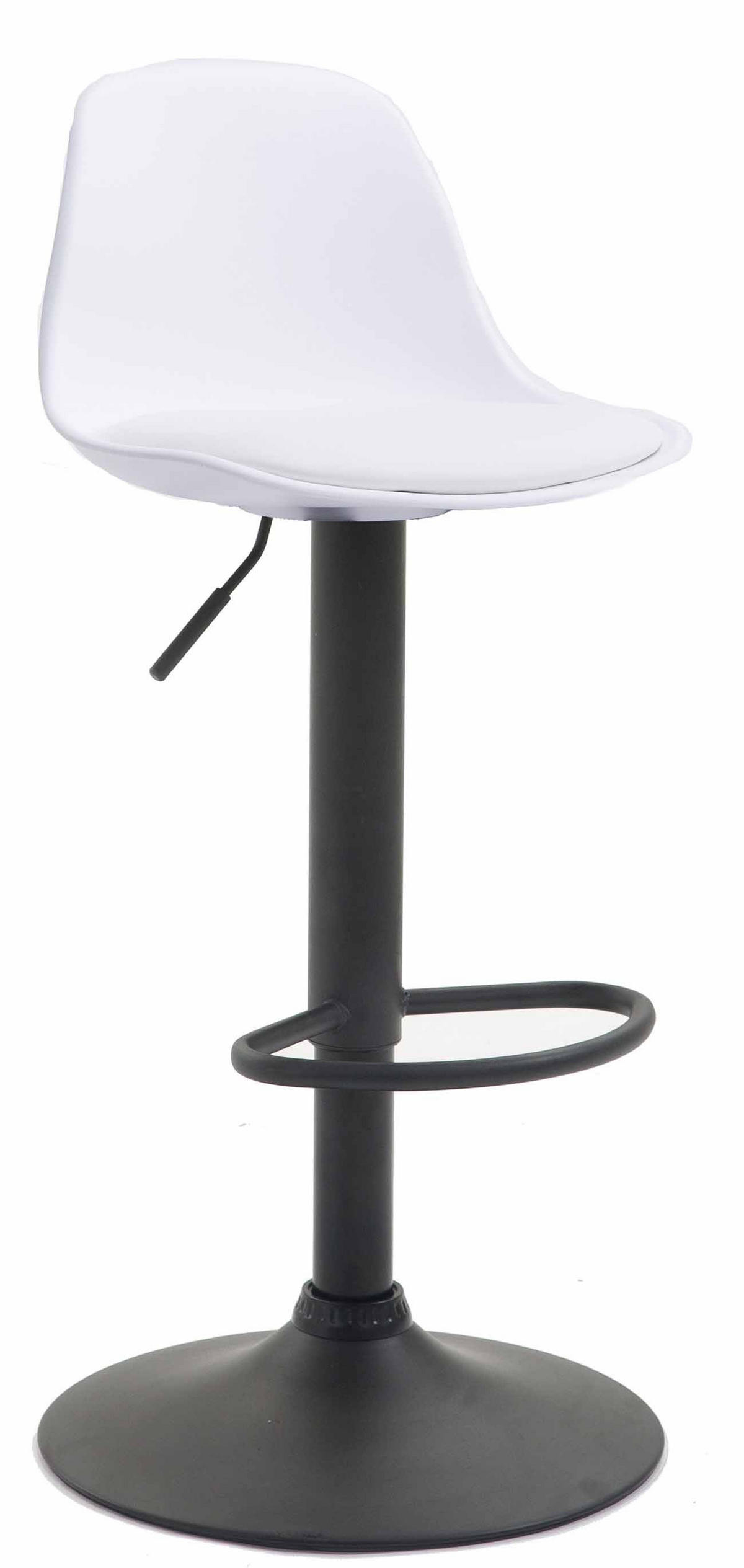 BARHOCKER Kunststoff weiß - Walnussfarben/Schwarz, Kunststoff/Metall (39/82/43cm) - CLP
