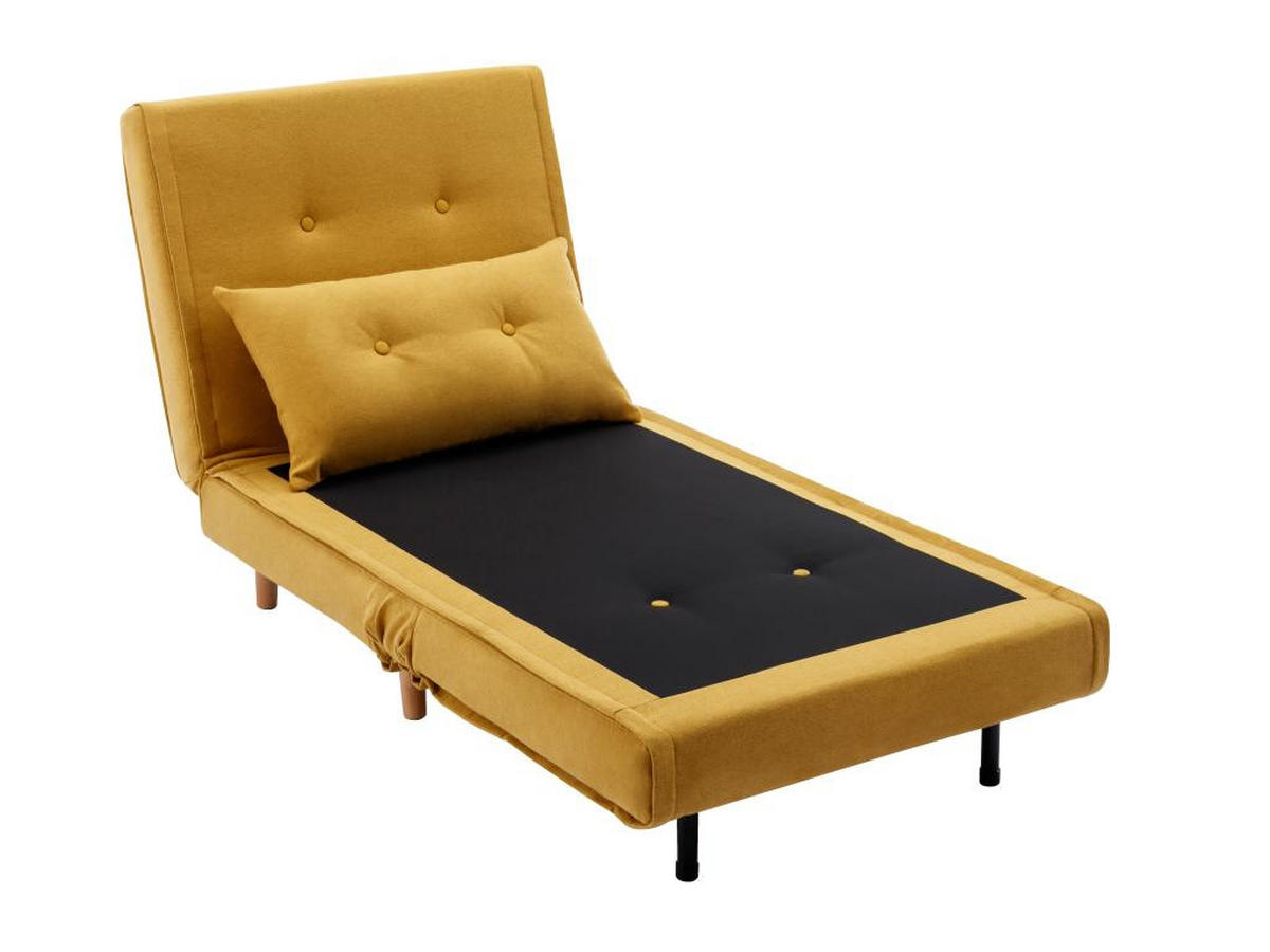 SESSEL mit Schlaffunktion - Stoff - Senfgelb - URIBIA - Gelb, Textil (91/81/77.5cm) - Vente-Unique