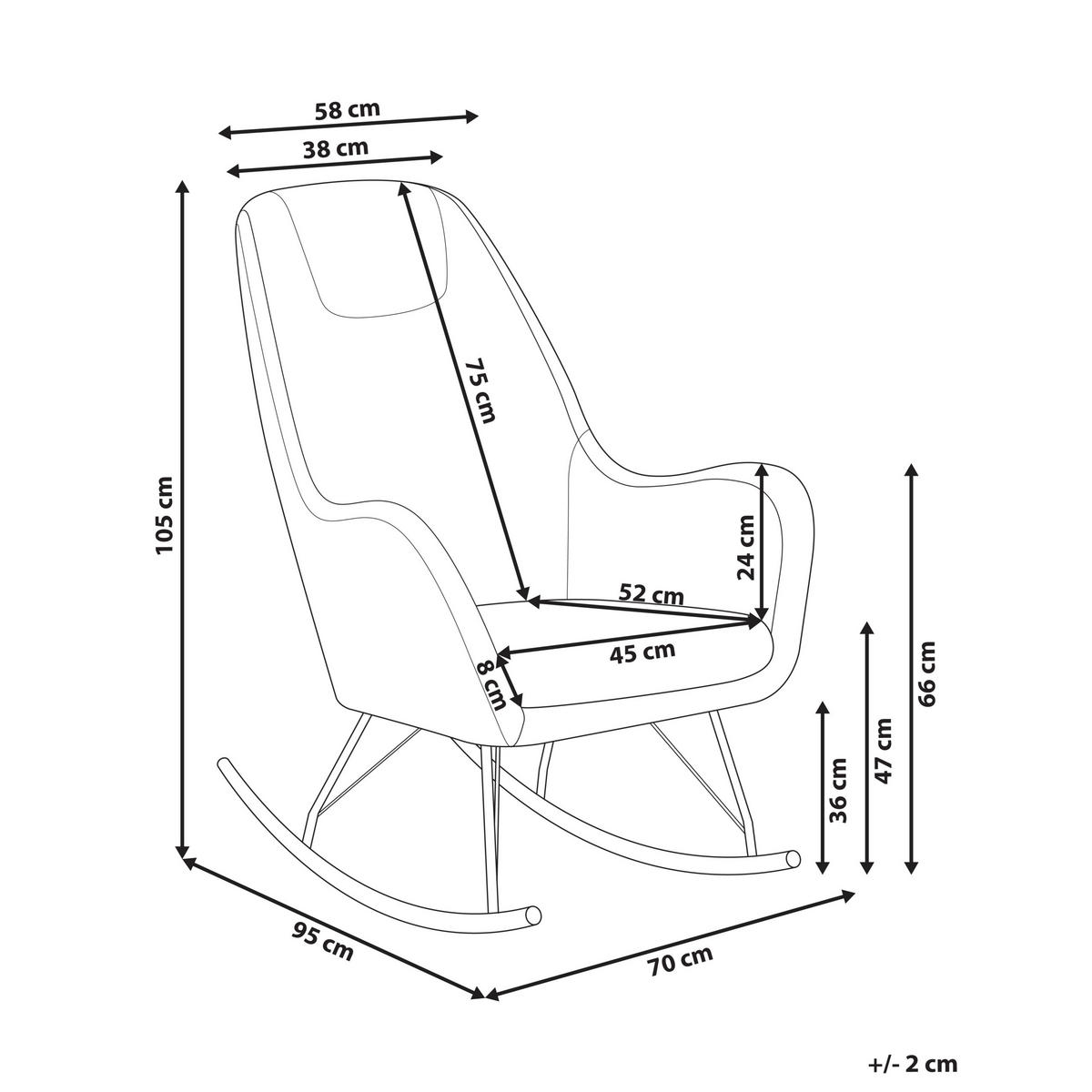 SCHAUKELSESSEL Beige Gulsele - Beige/Goldfarben, Textil (70/105/95cm) - Beliani