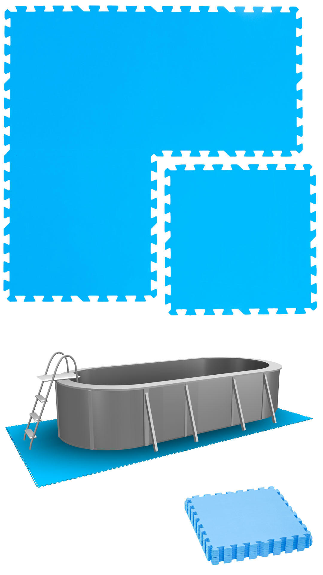 POOLMATTEN 1m² 4 EVA Matten 50 cm Blau - Blau, Kunststoff (50/50cm) - eyepower