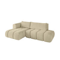 ECKSOFA Ottomane Links CLOUD-L 289x180x40 Beige Velours - Beige, Holzwerkstoff/Kunststoff (180/289cm) - ALTDECOR