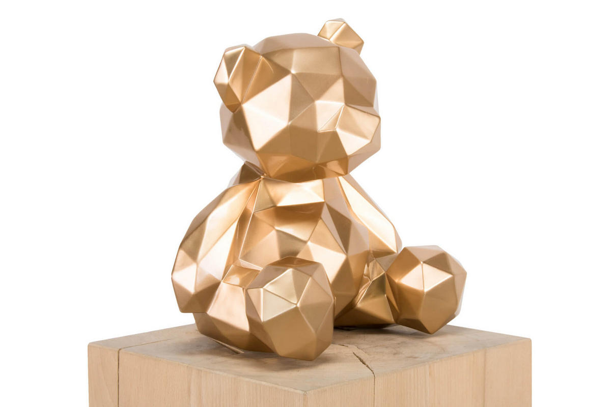 SKULPTUR Gold 30/28 cm - Goldfarben, Stein (2.5/28/23cm) - KUNSTLOFT