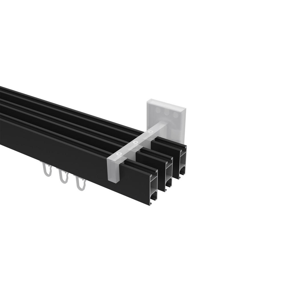 Thumbnail - Interdeco Innenlauf-Gardinenstangen-Set, Schwarz, Metall, 400 cm, Wohntextilien, Gardinen & Vorhänge, Gardinen-Stangen