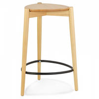 BARHOCKER Beige 42x65x42cm - Eschefarben/Beige, Holz/Metall (42/65/42cm) - AlterEgo
