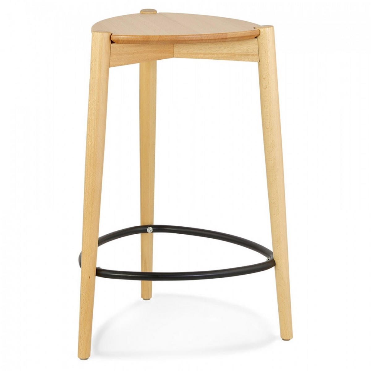 BARHOCKER Beige 42x65x42cm - Eschefarben/Beige, Holz/Metall (42/65/42cm) - AlterEgo