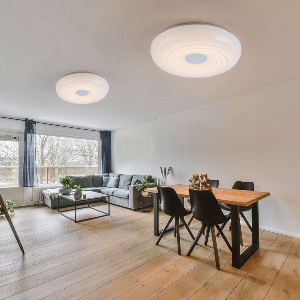 LED DECKENLEUCHTE Metall Weiß Rund - Weiß, Metall (35/35/8.5cm) - Globo Lighting