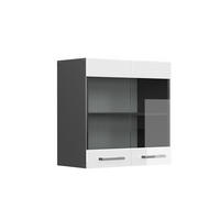 KÜCHENGLASSCHRANK R-Line Weiß Hochglanz 60 cm - Weiß Hochglanz/Anthrazit, Holzwerkstoff (60/60/31cm) - Vicco